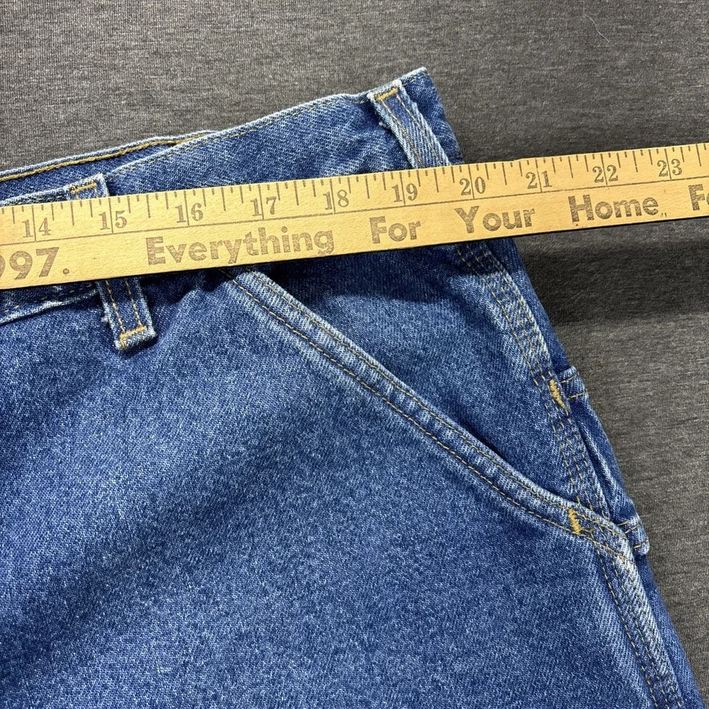 VTG Carhartt B200 DST Fleece Lined Carpenter Jeans 40x32 Blue Denim Workwear Y2K
